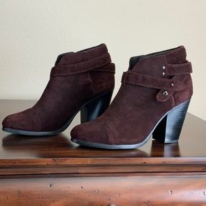 Rag & Bone Harrow Suede Ankle Boots Burgundy Size 9.5 NEW in Box